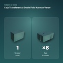 CAJA TRANSFERENCIA DOBLE FOLIO KARMAN VERDE - formato de venta: caja de 8