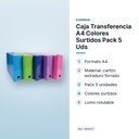 CAJA TRANSFERENCIA A4 COLORES SURTIDOS PACK 5 UDS - características principales