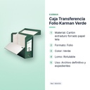 CAJA TRANSFERENCIA FOLIO KARMAN VERDE  - características principales