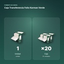 CAJA TRANSFERENCIA FOLIO KARMAN VERDE  - formato de venta: caja de 20