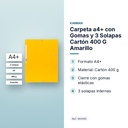 CARPETA A4+ CON GOMAS Y 3 SOLAPAS CARTÓN 400 G AMARILLO - características principales