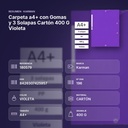 CARPETA A4+ CON GOMAS Y 3 SOLAPAS CARTÓN 400 G VIOLETA - resumen de atributos