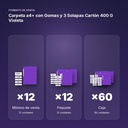 CARPETA A4+ CON GOMAS Y 3 SOLAPAS CARTÓN 400 G VIOLETA - formato de venta: paquete de 12, caja de 60