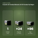 CARPETA DE FUNDAS BISMARK A4 10 FUNDAS PP NEGRO - formato de venta: paquete de 24, caja de 96