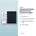 CARPETA DE FUNDAS BISMARK A4 30 FUNDAS PP NEGRO - características principales