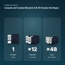CARPETA DE FUNDAS BISMARK A4 30 FUNDAS PP NEGRO - formato de venta: paquete de 12, caja de 48