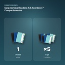 CARPETA CLASIFICADORA A4 ACORDEÓN 7 COMPARTIMENTOS - formato de venta: caja de 5