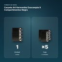 CARPETA A4 HARMONIKA EXACOMPTA 9 COMPARTIMENTOS NEGRA - formato de venta: caja de 5