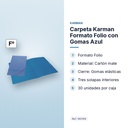 CARPETA KARMAN FORMATO FOLIO CON GOMAS AZUL  - características principales