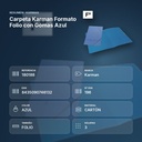 CARPETA KARMAN FORMATO FOLIO CON GOMAS AZUL  - resumen de atributos