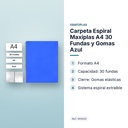 CARPETA ESPIRAL MAXIPLAS A4 30 FUNDAS Y GOMAS AZUL - características principales