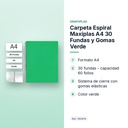 CARPETA ESPIRAL MAXIPLAS A4 30 FUNDAS Y GOMAS VERDE - características principales