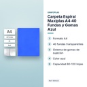 CARPETA ESPIRAL MAXIPLAS A4 40 FUNDAS Y GOMAS AZUL - características principales
