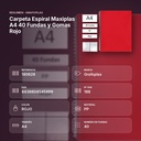 CARPETA ESPIRAL MAXIPLAS A4 40 FUNDAS Y GOMAS ROJO - resumen de atributos