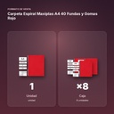CARPETA ESPIRAL MAXIPLAS A4 40 FUNDAS Y GOMAS ROJO - formato de venta: caja de 8