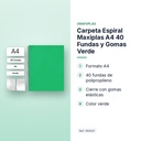 CARPETA ESPIRAL MAXIPLAS A4 40 FUNDAS Y GOMAS VERDE - características principales