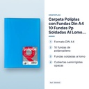 CARPETA POLIPLAS CON FUNDAS DIN A4 10 FUNDAS PP SOLDADAS AL LOMO AZUL - características principales
