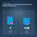 CARPETA POLIPLAS CON FUNDAS DIN A4 10 FUNDAS PP SOLDADAS AL LOMO AZUL - formato de venta: caja de 12