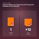 CARPETA POLIPLAS CON FUNDAS DIN A4 10 FUNDAS PP SOLDADAS AL LOMO NARANJA - formato de venta: caja de 12