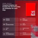 CARPETA POLIPLAS CON FUNDAS DIN A4 10 FUNDAS PP SOLDADAS AL LOMO ROJO - resumen de atributos