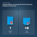 CARPETA POLIPLAS CON FUNDAS DIN A4 20 FUNDAS PP SOLDADAS AL LOMO AZUL - formato de venta: caja de 8