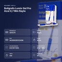BOLÍGRAFO LUMIX GEL PRO AZUL 0,7 MM RAYLU - resumen de atributos