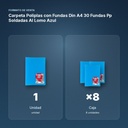 CARPETA POLIPLAS CON FUNDAS DIN A4 30 FUNDAS PP SOLDADAS AL LOMO AZUL - formato de venta: caja de 8
