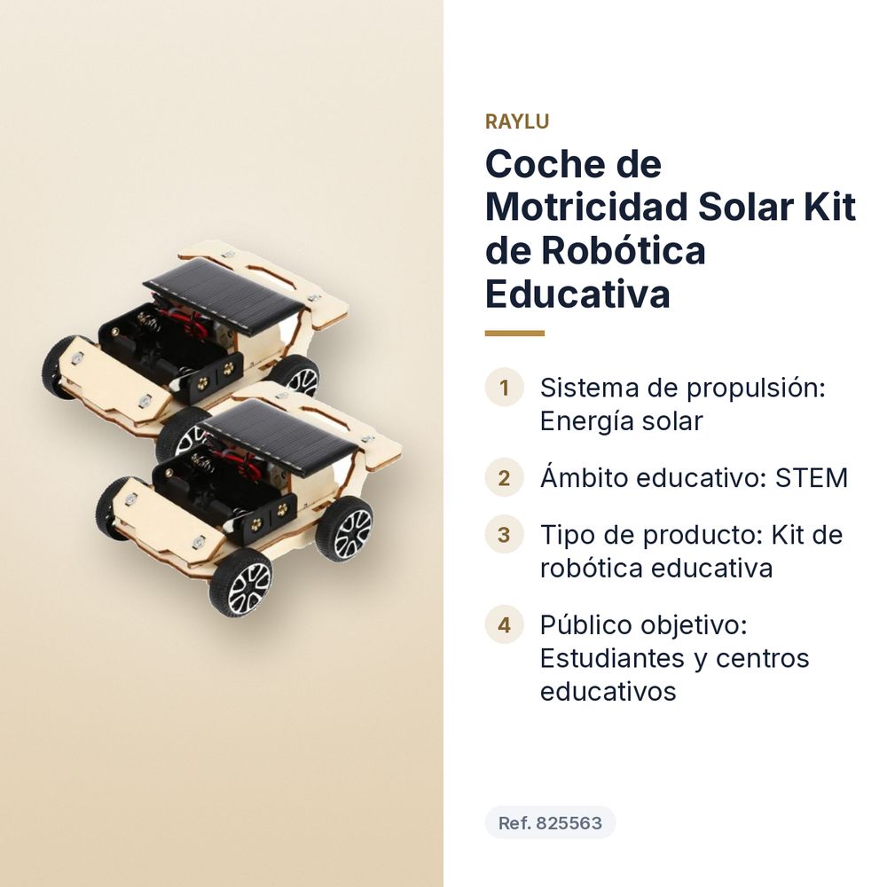 COCHE DE MOTRICIDAD SOLAR KIT DE ROBÓTICA EDUCATIVA - características principales