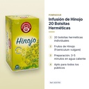 INFUSIÓN DE HINOJO 20 BOLSITAS HERMÉTICAS - características principales