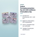 SOBRE PORTADOCUMENTOS PP A4 335×245MM CREMALLERA ZIP - características principales