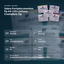SOBRE PORTADOCUMENTOS PP A4 335×245MM CREMALLERA ZIP - resumen de atributos