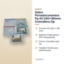 SOBRE PORTADOCUMENTOS PP A5 240×180MM CREMALLERA ZIP  - características principales