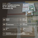 SOBRE PORTADOCUMENTOS PP A5 240×180MM CREMALLERA ZIP  - resumen de atributos