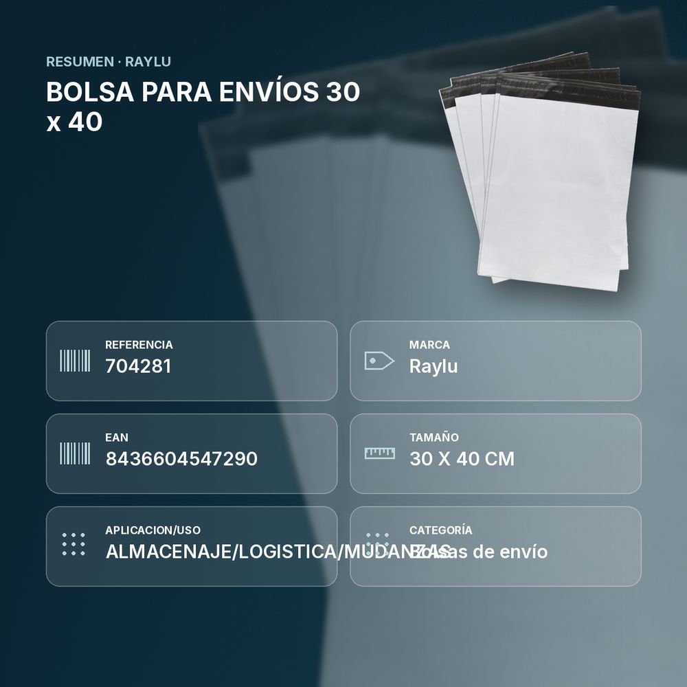 BOLSA PARA ENVÍOS 30 x 40  - resumen de atributos