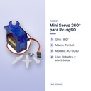 MINI SERVO 360° PARA RC-SG90  - características principales
