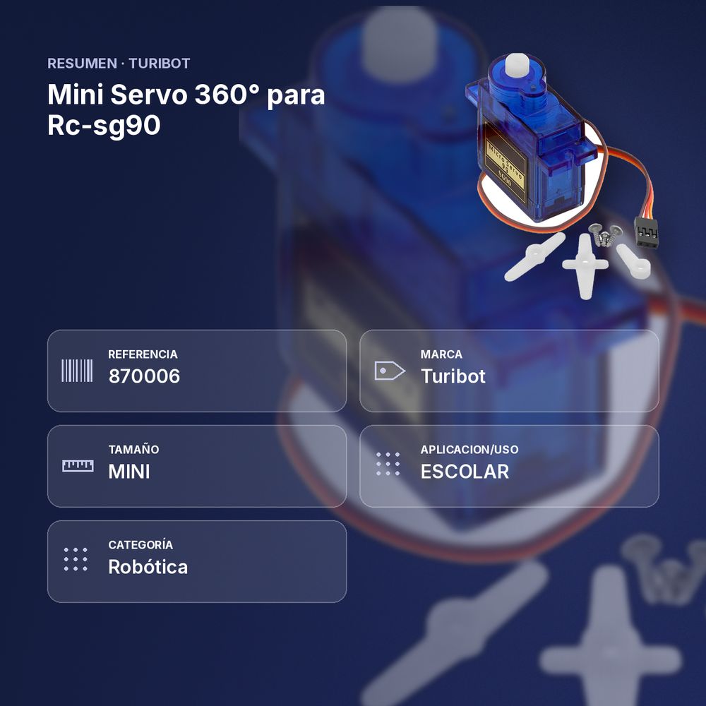 MINI SERVO 360° PARA RC-SG90  - resumen de atributos