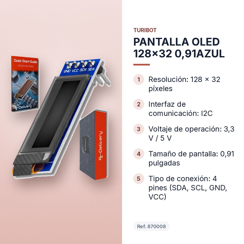 PANTALLA OLED 128x32 0,91AZUL - características principales