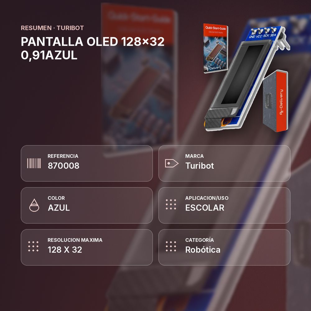 PANTALLA OLED 128x32 0,91AZUL - resumen de atributos