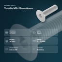 TORNILLO M3X12MM ACERO - resumen de atributos