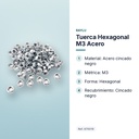 TUERCA HEXAGONAL M3 ACERO  - características principales