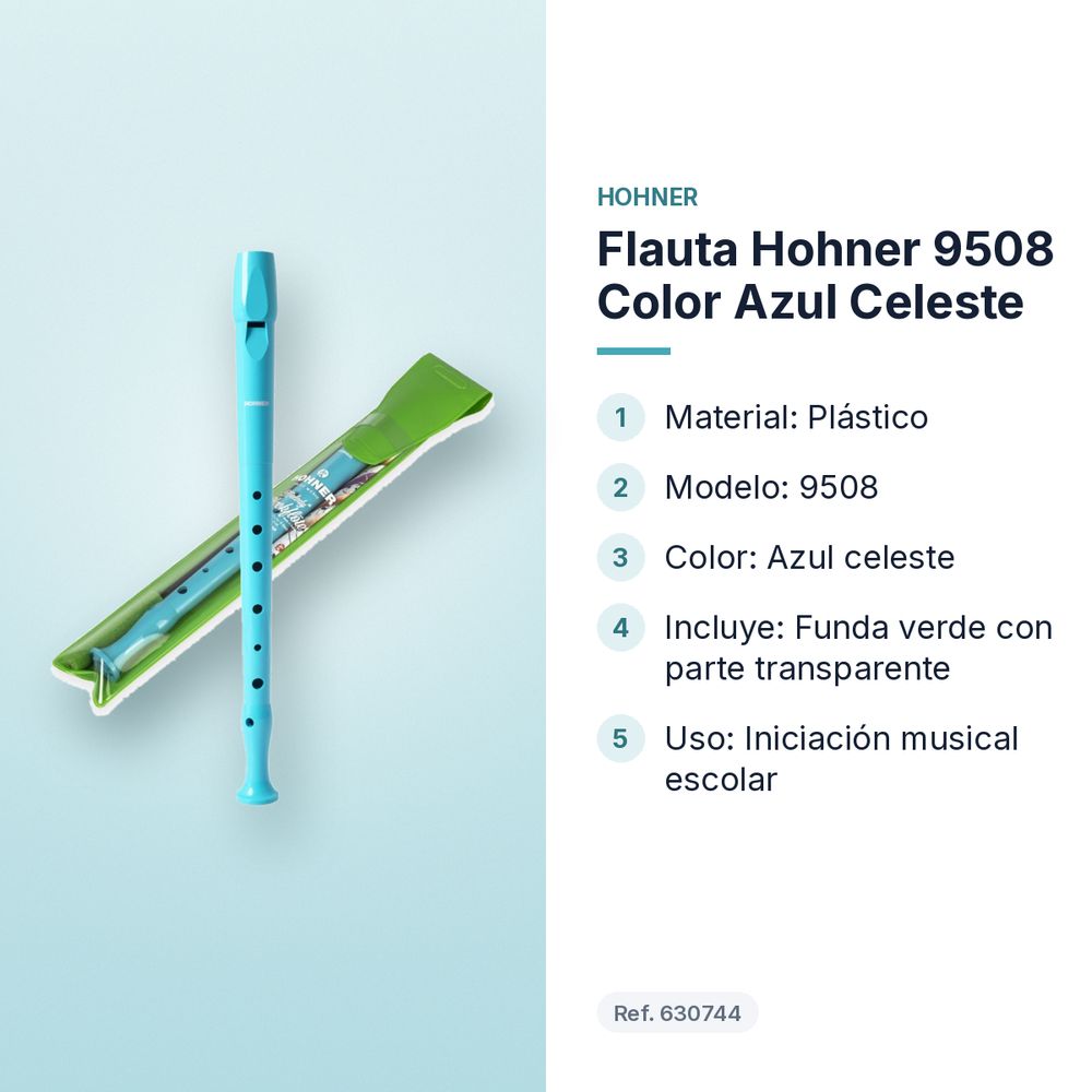 FLAUTA HOHNER 9508 COLOR AZUL CELESTE - características principales