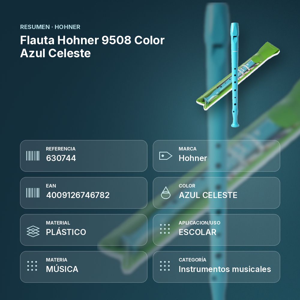 FLAUTA HOHNER 9508 COLOR AZUL CELESTE - resumen de atributos