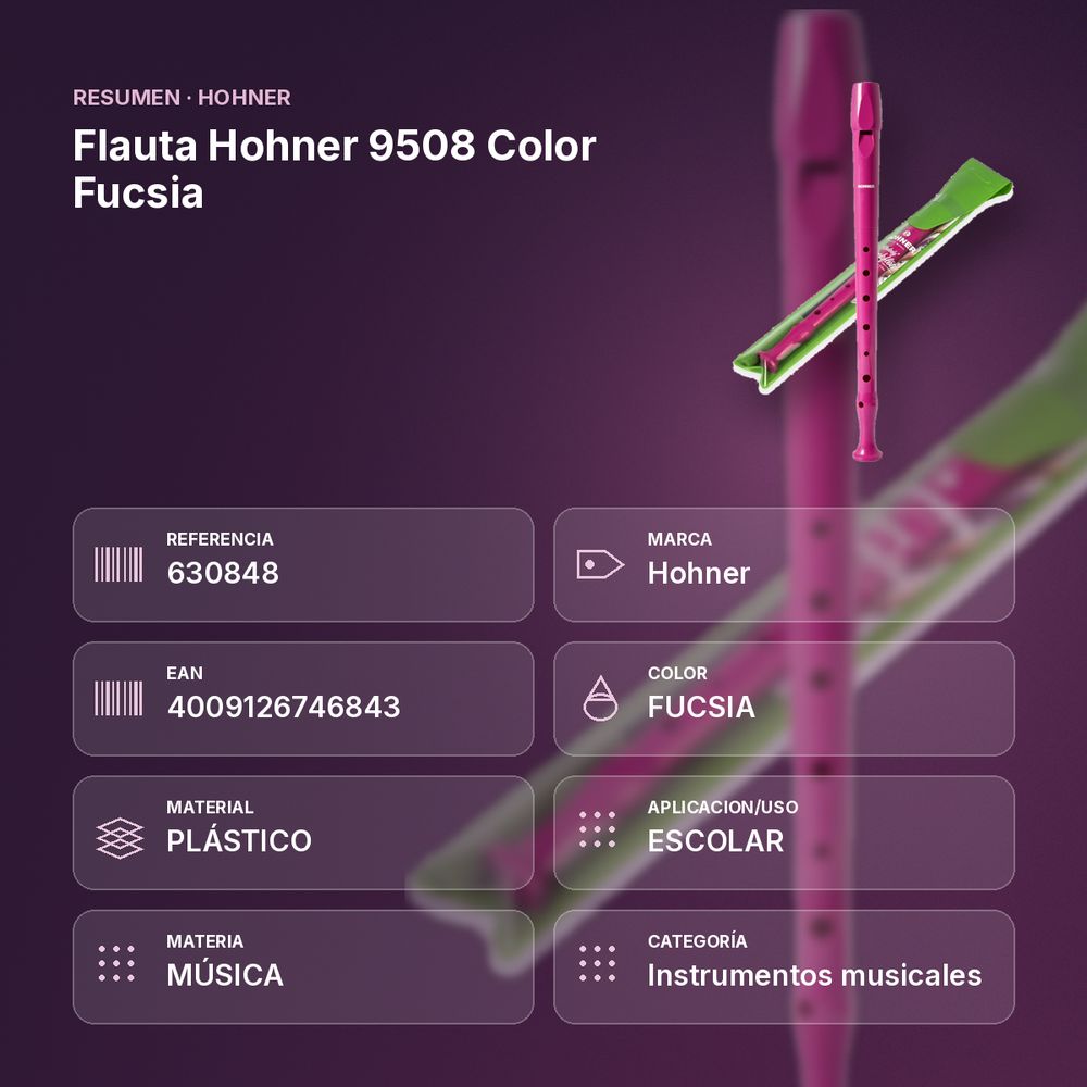 FLAUTA HOHNER 9508 COLOR FUCSIA - resumen de atributos