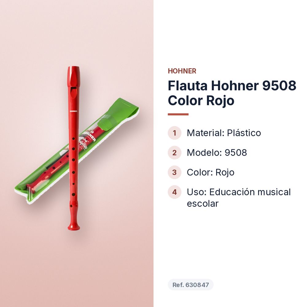 FLAUTA HOHNER 9508 COLOR ROJO - características principales