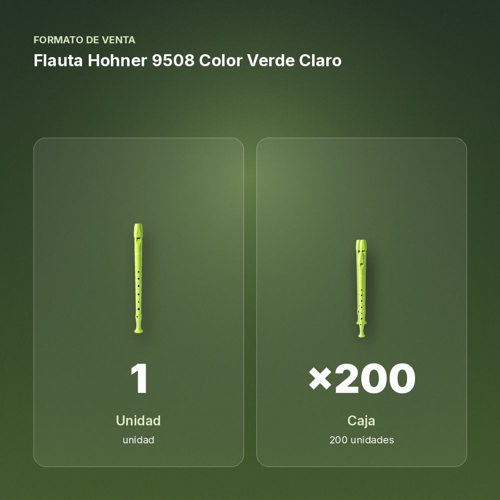 FLAUTA HOHNER 9508 COLOR VERDE CLARO - formato de venta: caja de 200