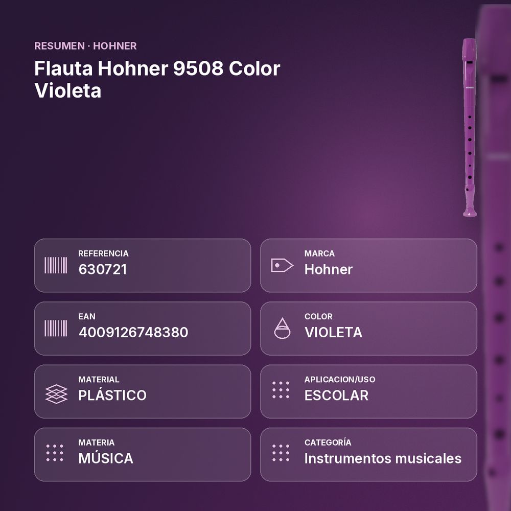 FLAUTA HOHNER 9508 COLOR VIOLETA - resumen de atributos