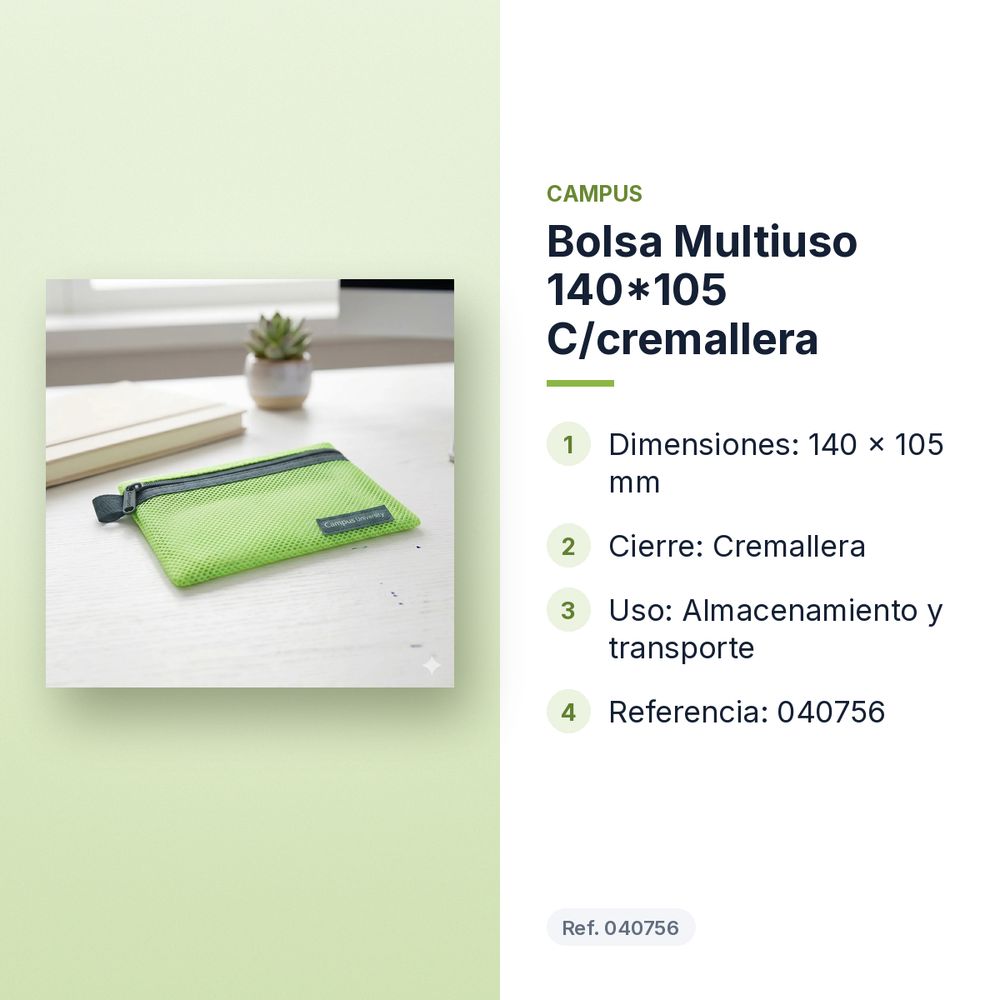 BOLSA MULTIUSO 140*105 C/CREMALLERA - características principales