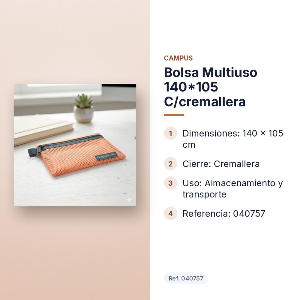BOLSA MULTIUSO 140*105 C/CREMALLERA - características principales