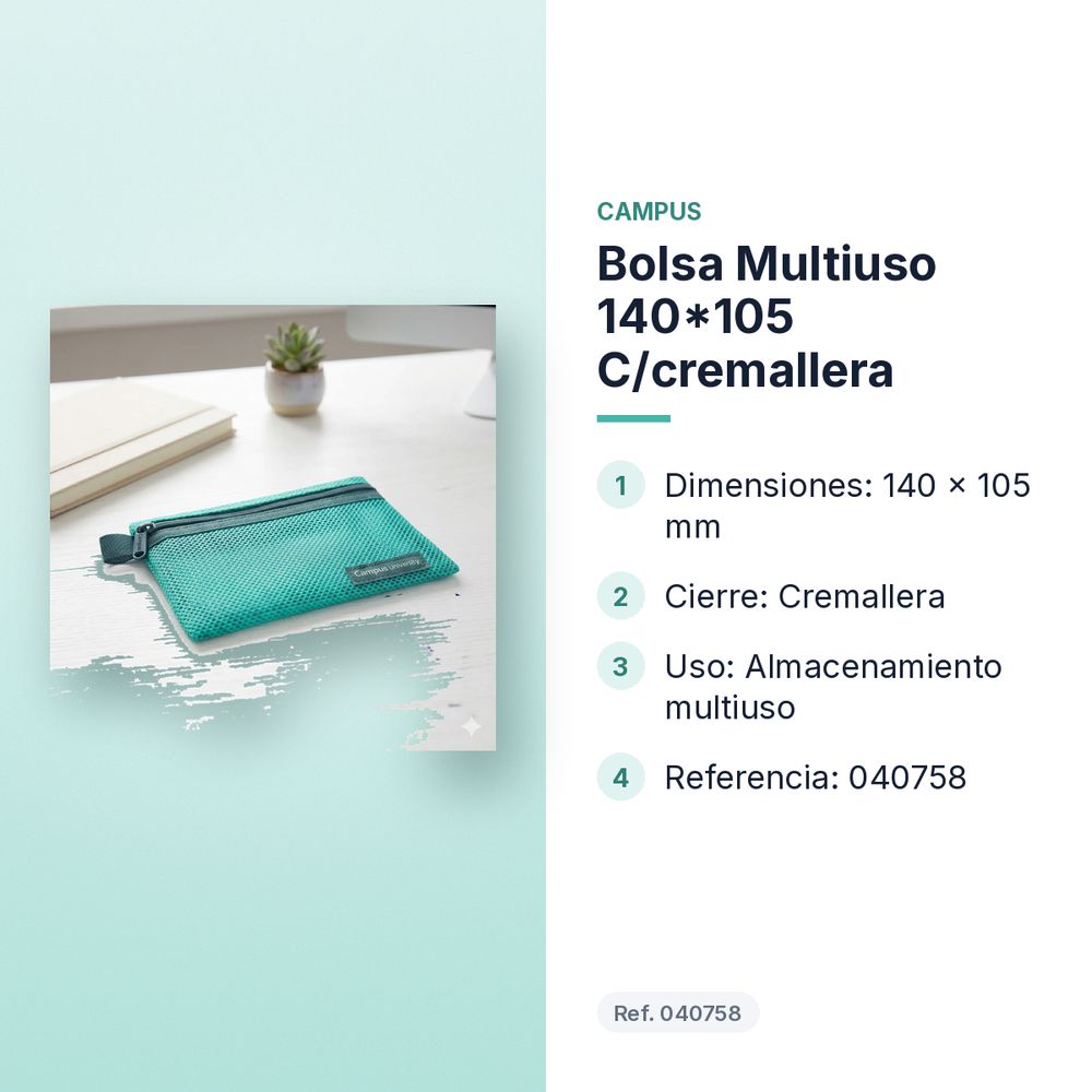 BOLSA MULTIUSO 140*105 C/CREMALLERA - características principales