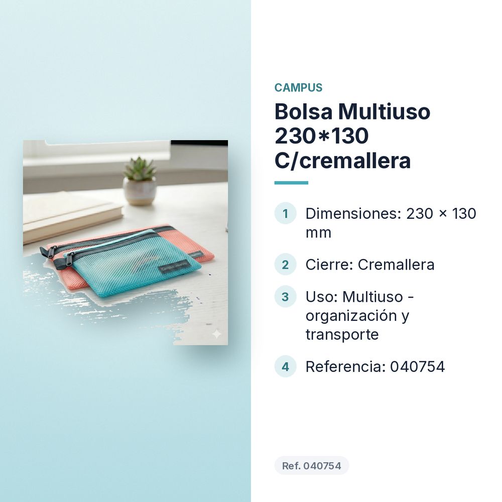 BOLSA MULTIUSO 230*130 C/CREMALLERA - características principales